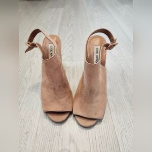 Steve Madden Women's Nude Peep Toe Mules